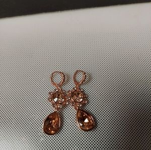 Givenchy rose gold dangle clip party earrings